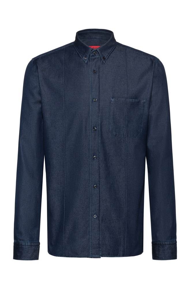 Hugo Boss Relaxed-fit shirt Mørke Blå | hfIEHZ41