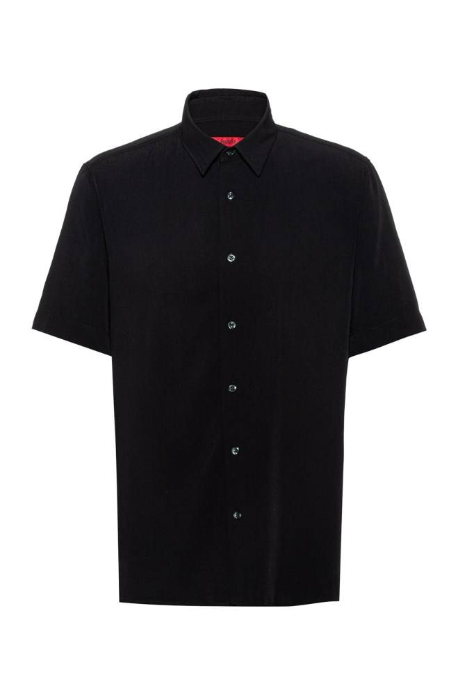 Hugo Boss Relaxed-fit shirt Svarte | MRXezX4R