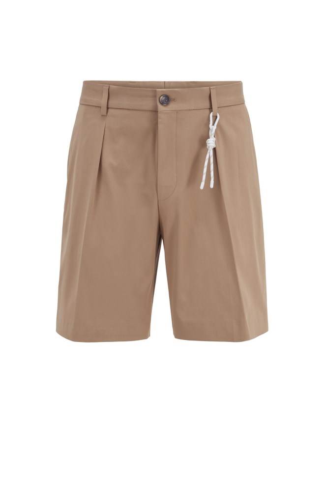 Hugo Boss Relaxed-fit shorts Beige | 0tfhlQHd