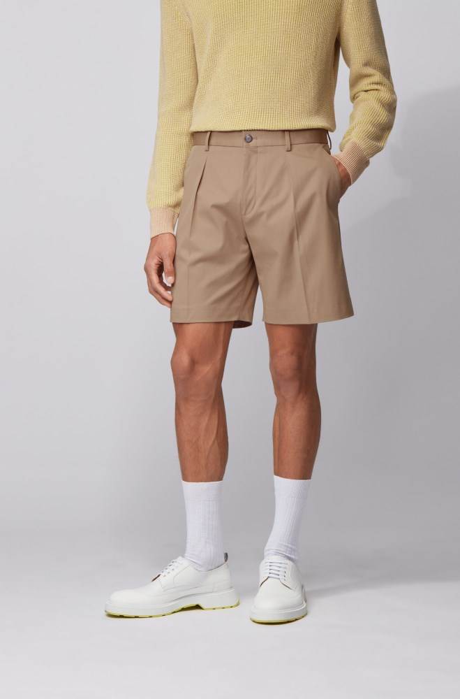 Hugo Boss Relaxed-fit shorts Beige | 0tfhlQHd