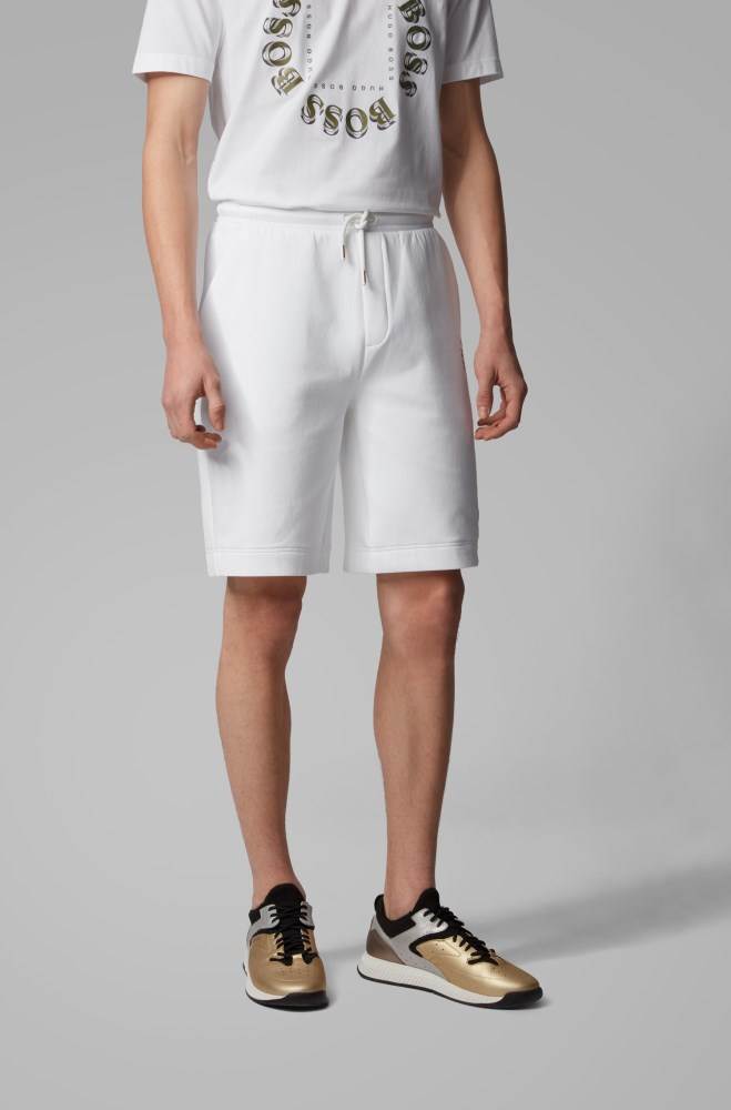 Hugo Boss Relaxed-fit shorts Hvite | K02xZSfd