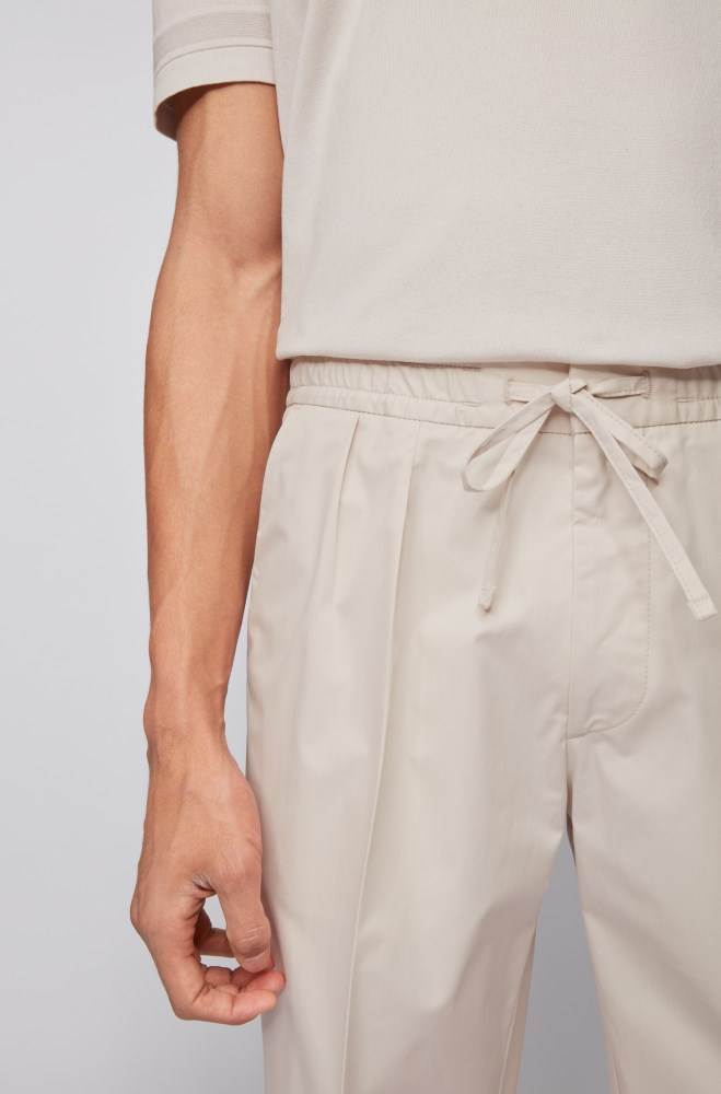 Hugo Boss Relaxed-fit shorts Hvite | gotUHUIH