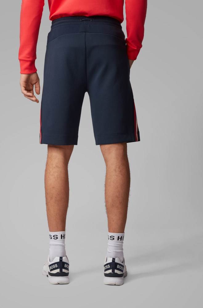 Hugo Boss Relaxed-fit shorts Mørke Blå | 6V8oXSdd