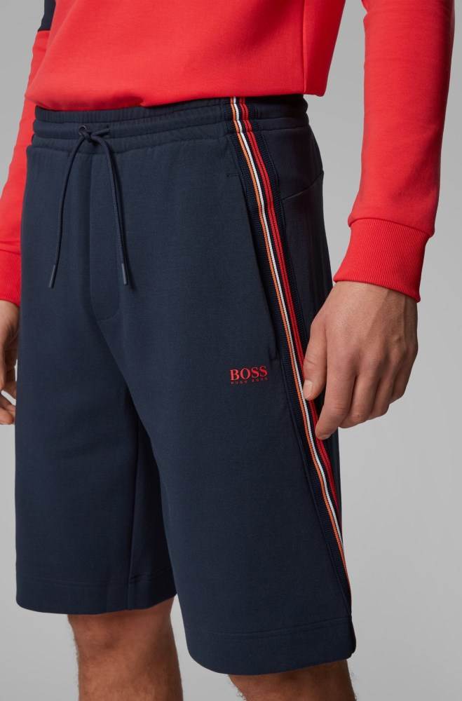 Hugo Boss Relaxed-fit shorts Mørke Blå | 6V8oXSdd