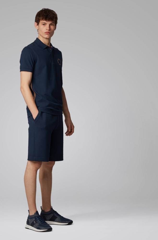 Hugo Boss Relaxed-fit shorts Mørke Blå | OxpC3key