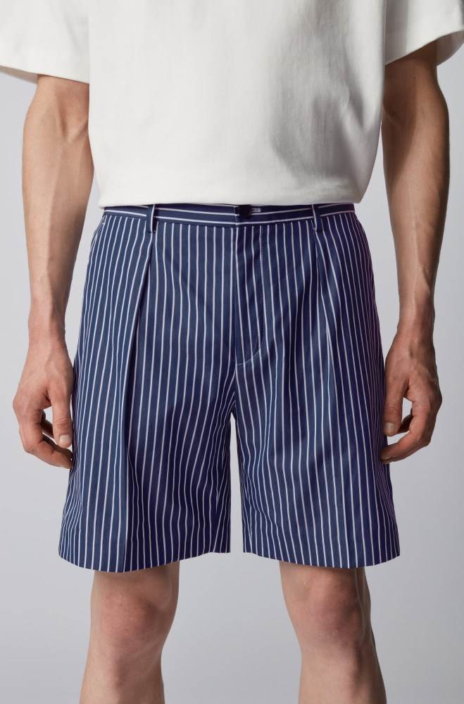 Hugo Boss Relaxed-fit shorts Mørke Blå | fku4tAjW