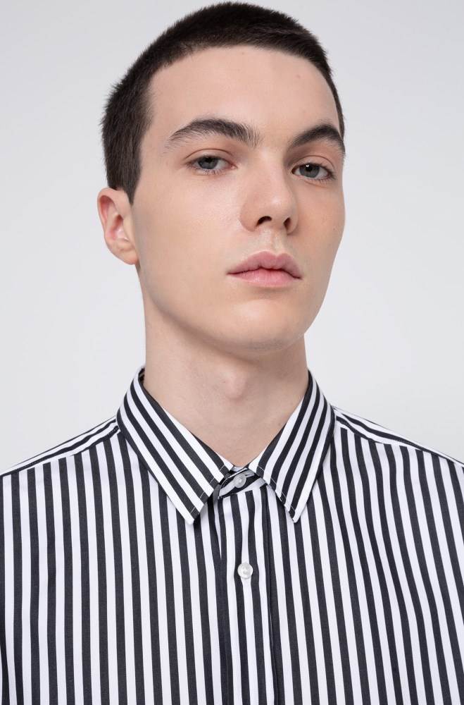 Hugo Boss Relaxed-fit striped cotton shirt Patterned | DYxQY9Yi