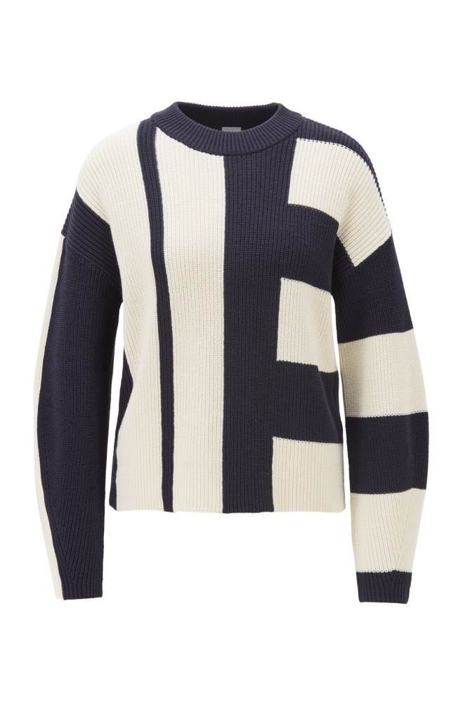 Hugo Boss Relaxed-fit sweater Lyse Blå | OMt4OzOo