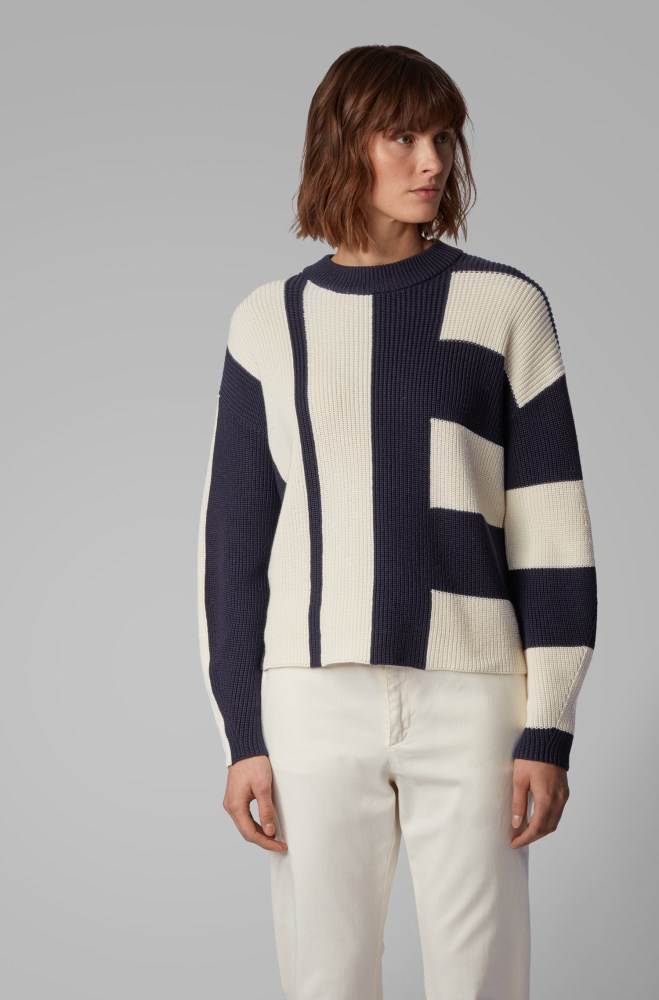 Hugo Boss Relaxed-fit sweater Lyse Blå | OMt4OzOo