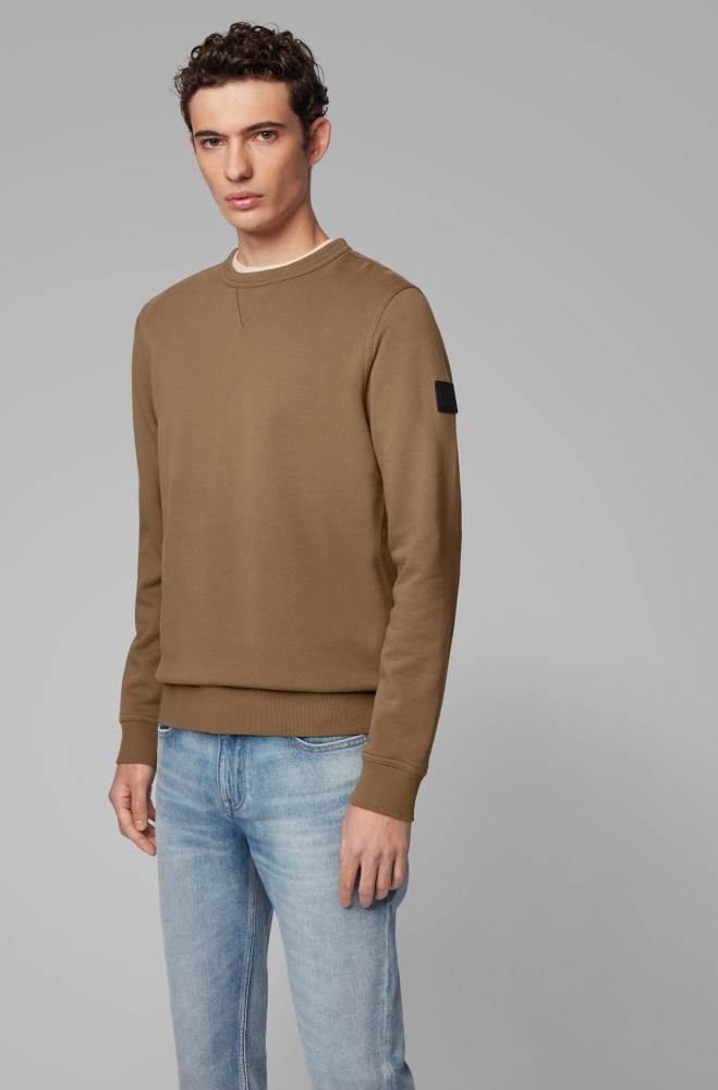 Hugo Boss Relaxed-fit sweatshirt Brune | gwCNXsy3