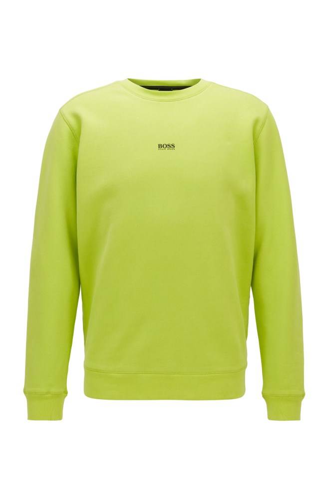 Hugo Boss Relaxed-fit sweatshirt Gul | 9gUC3ZDO