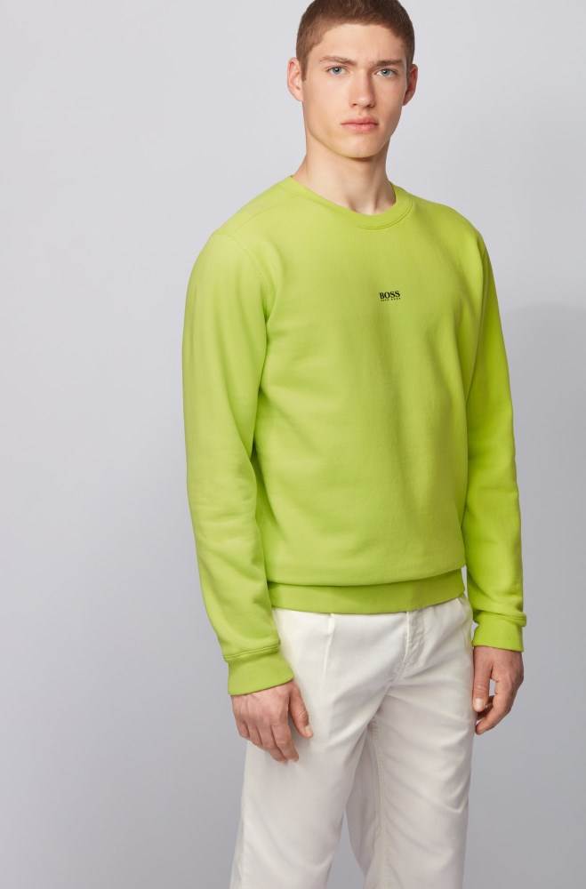 Hugo Boss Relaxed-fit sweatshirt Gul | 9gUC3ZDO