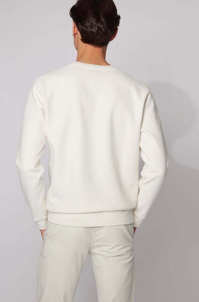 Hugo Boss Relaxed-fit sweatshirt Hvite | 14QQVrRx