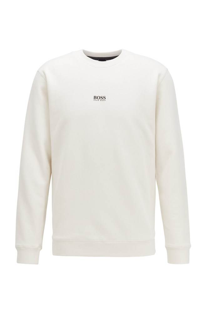 Hugo Boss Relaxed-fit sweatshirt Hvite | 14QQVrRx