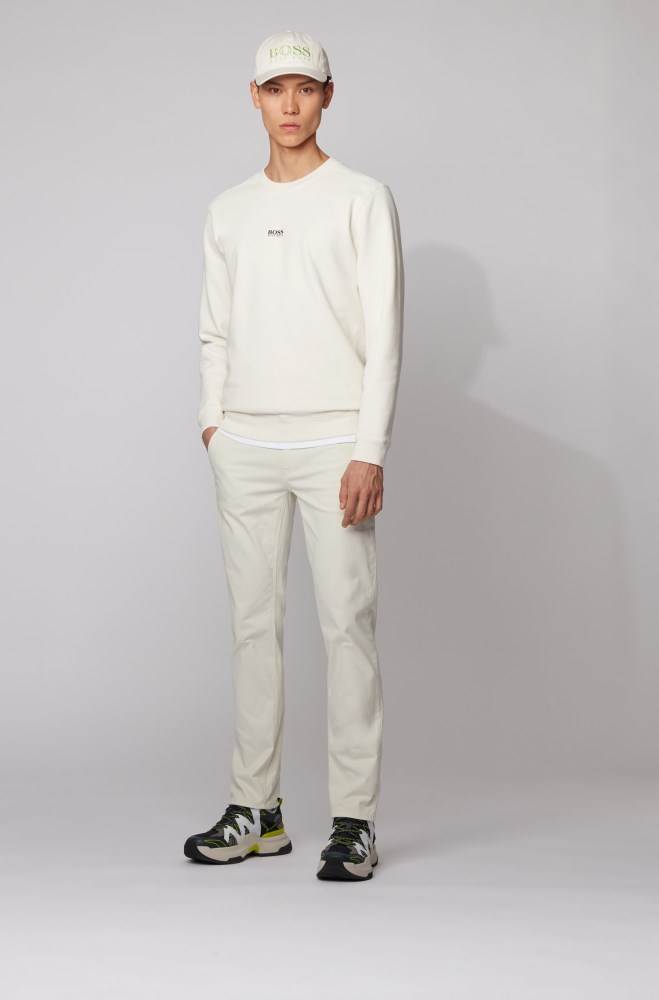 Hugo Boss Relaxed-fit sweatshirt Hvite | xsLw5OLf