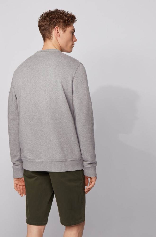 Hugo Boss Relaxed-fit sweatshirt Lyse Grå | JS3hUKuP