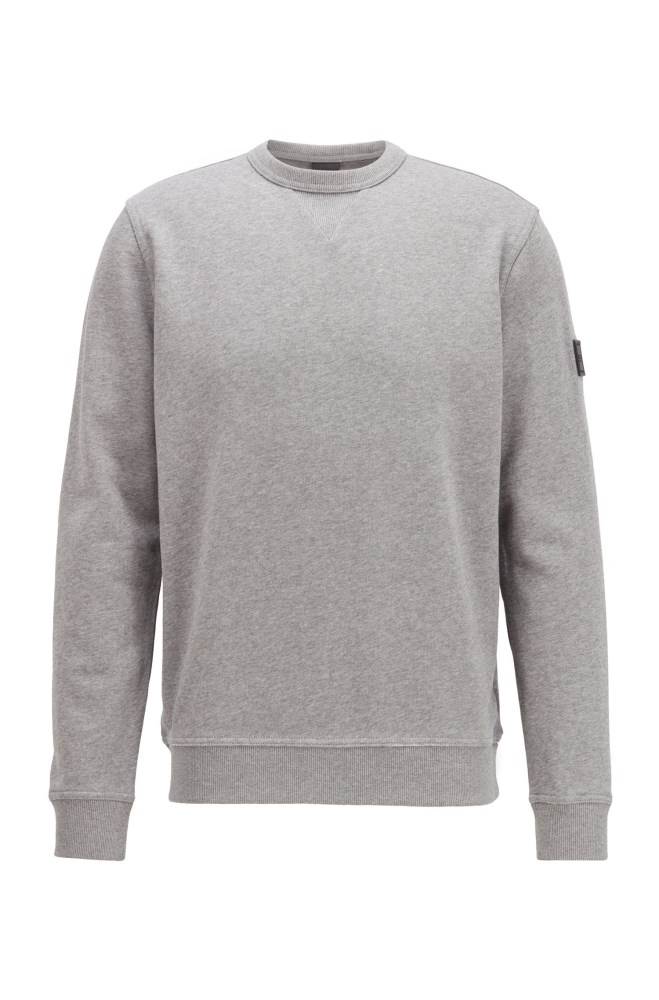 Hugo Boss Relaxed-fit sweatshirt Lyse Grå | JS3hUKuP