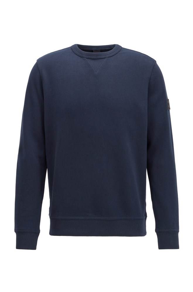 Hugo Boss Relaxed-fit sweatshirt Mørke Blå | S83YyRoF