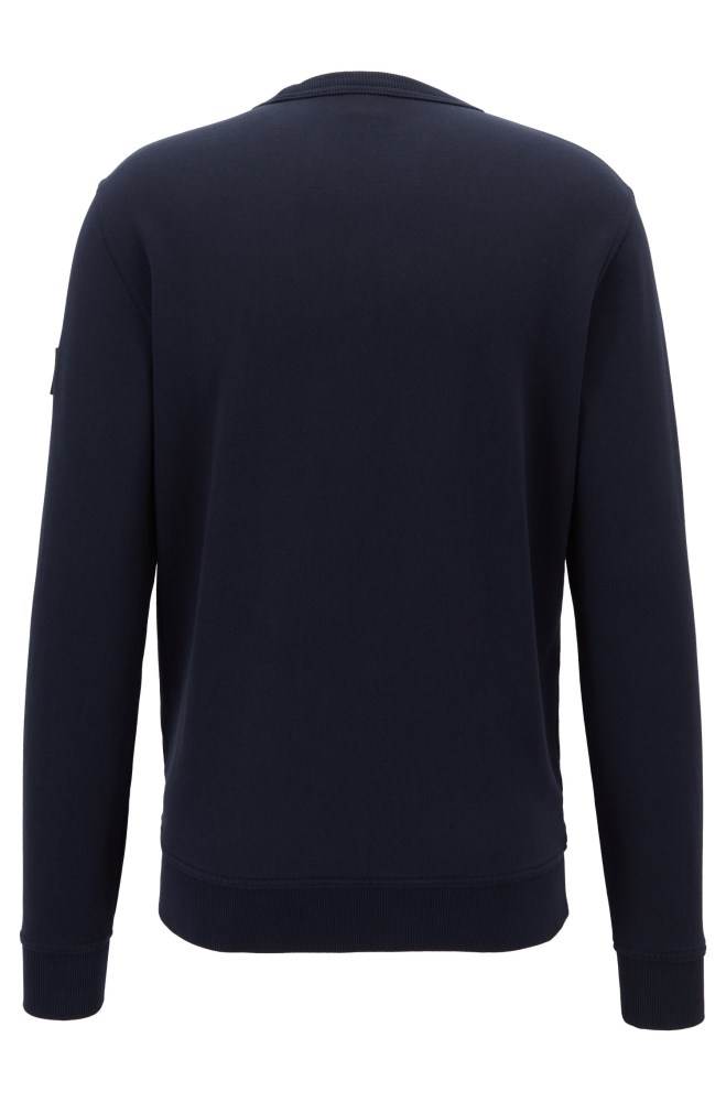 Hugo Boss Relaxed-fit sweatshirt Mørke Blå | hOdDe1Ve