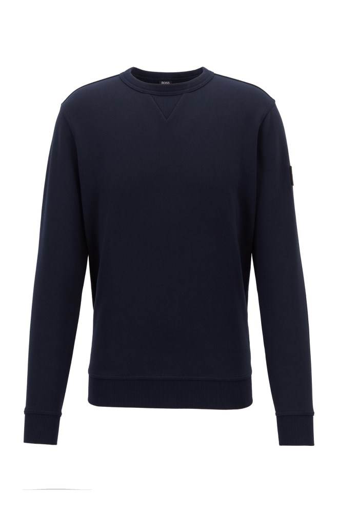 Hugo Boss Relaxed-fit sweatshirt Mørke Blå | hOdDe1Ve