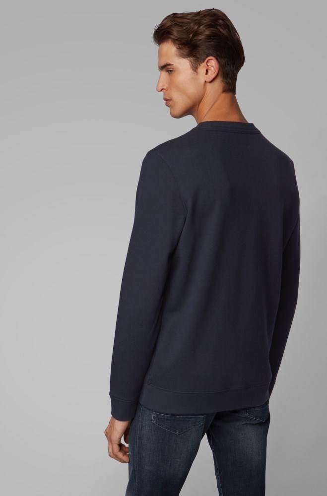 Hugo Boss Relaxed-fit sweatshirt Mørke Blå | jzDr0TBv