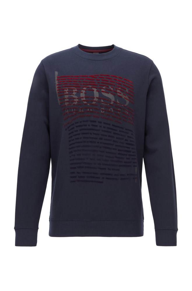 Hugo Boss Relaxed-fit sweatshirt Mørke Blå | jzDr0TBv