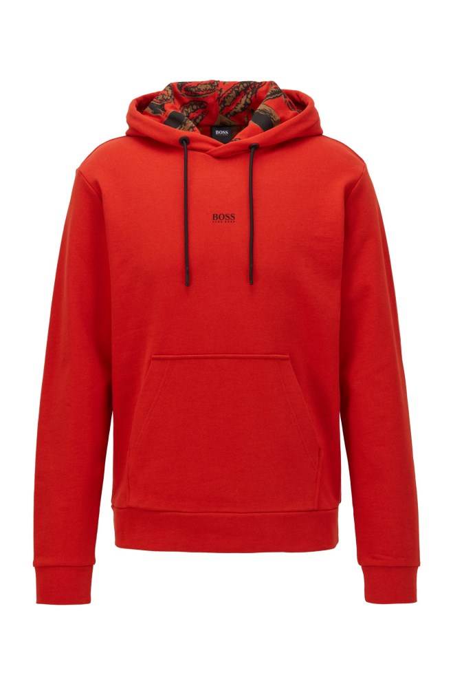 Hugo Boss Relaxed-fit sweatshirt Mørke Oransje | Qv73Yvvq