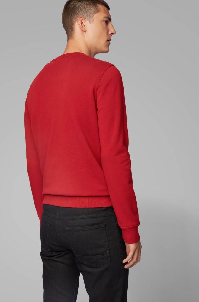 Hugo Boss Relaxed-fit sweatshirt Rød | huHy5X6D