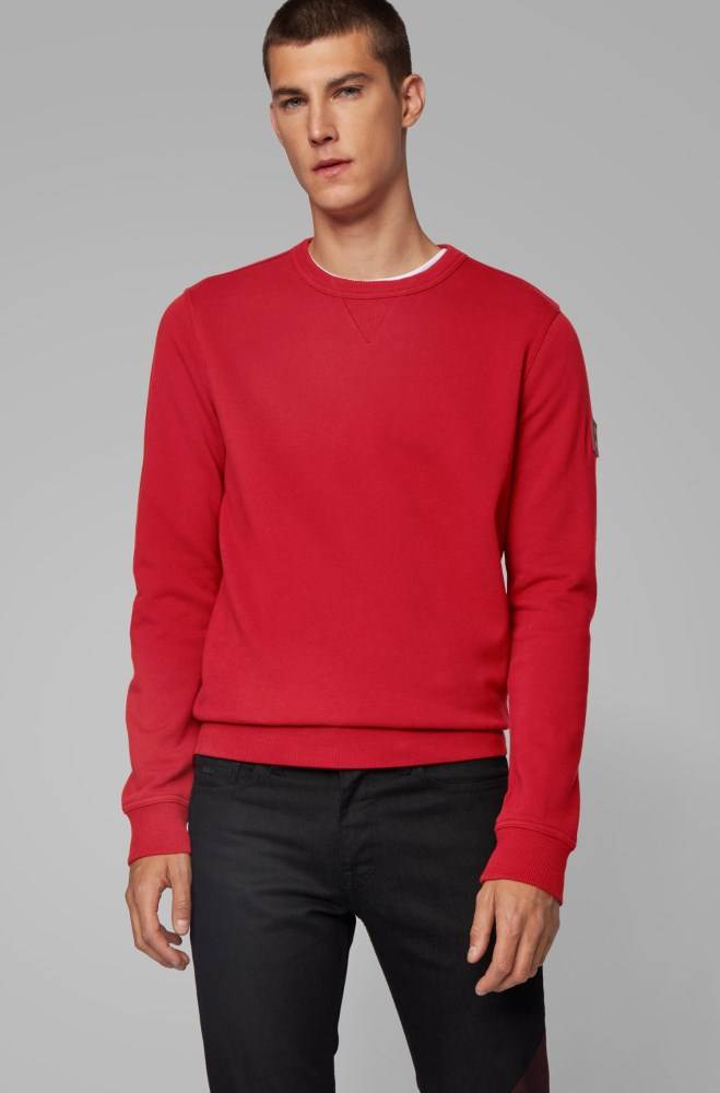 Hugo Boss Relaxed-fit sweatshirt Rød | huHy5X6D