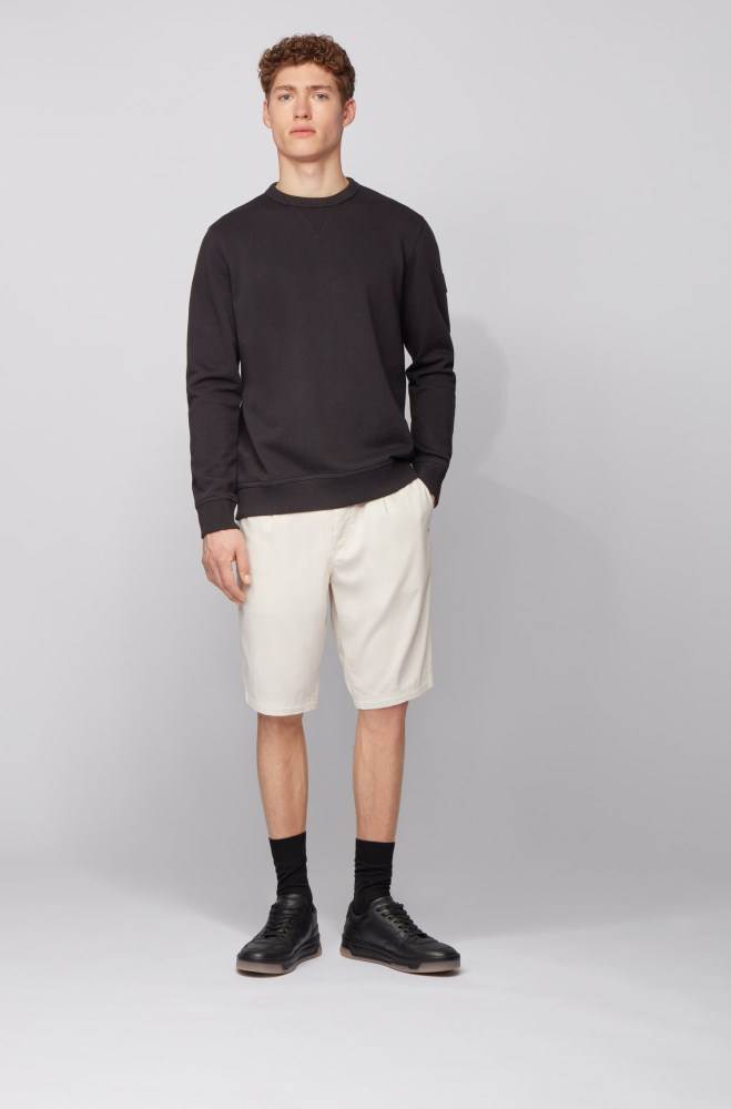 Hugo Boss Relaxed-fit sweatshirt Svarte | KDNTsI3J