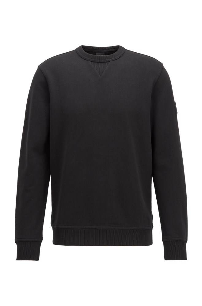 Hugo Boss Relaxed-fit sweatshirt Svarte | KDNTsI3J