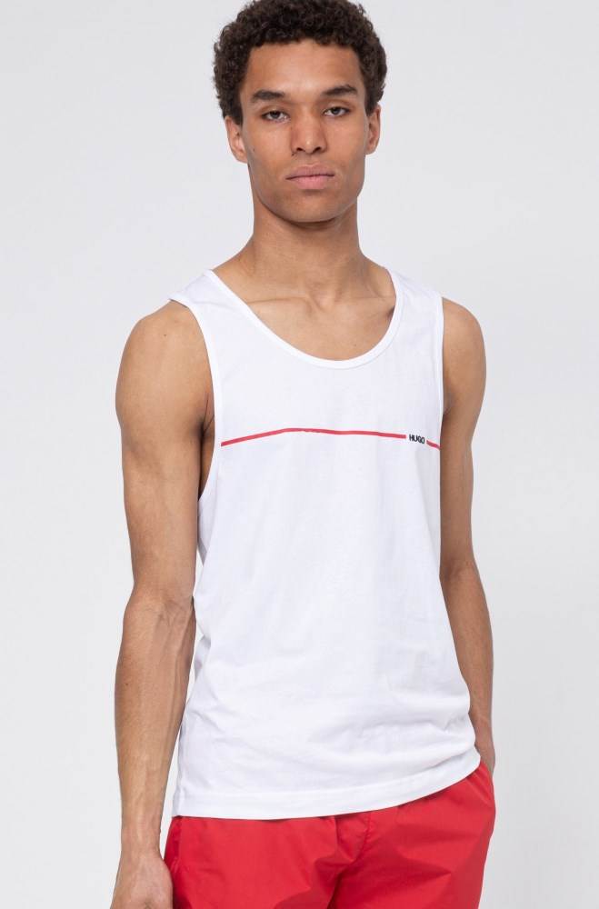 Hugo Boss Relaxed-fit tank top Hvite | iPejybPY