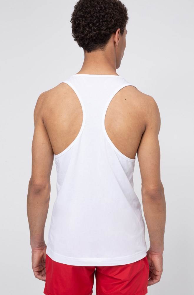 Hugo Boss Relaxed-fit tank top Hvite | iPejybPY