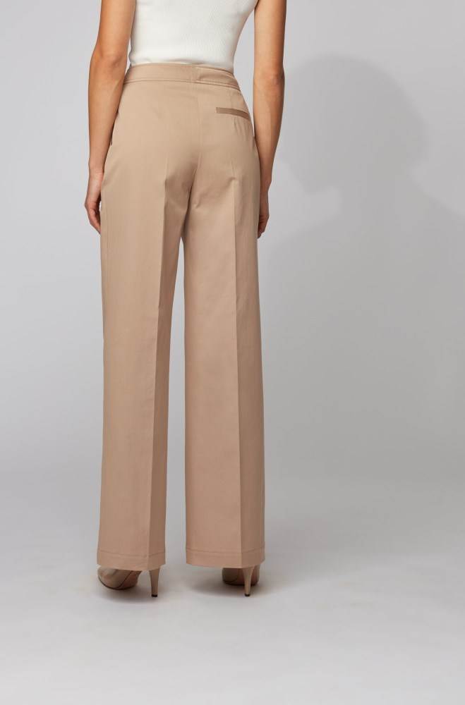 Hugo Boss Relaxed-fit trousers Beige | LQxwDXYL