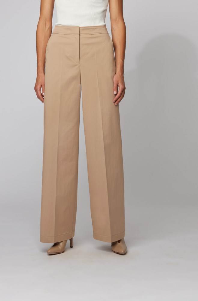 Hugo Boss Relaxed-fit trousers Beige | LQxwDXYL