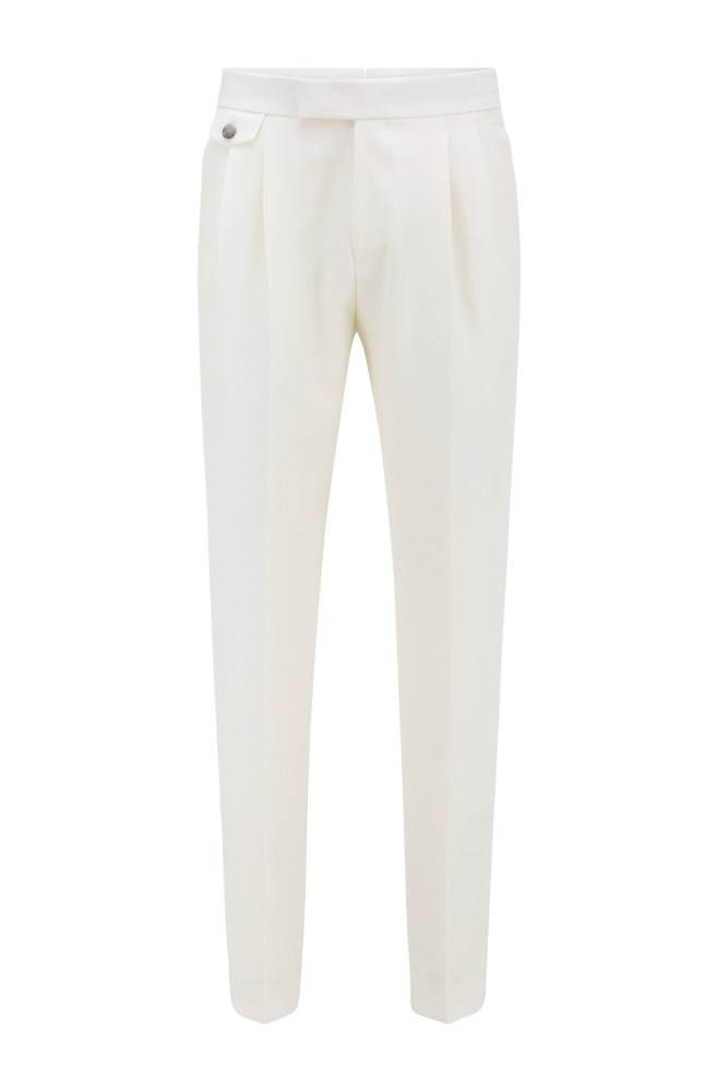 Hugo Boss Relaxed-fit trousers Hvite | qgDbfjO6