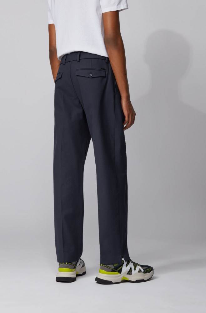 Hugo Boss Relaxed-fit trousers Mørke Blå | FcFkfMA4