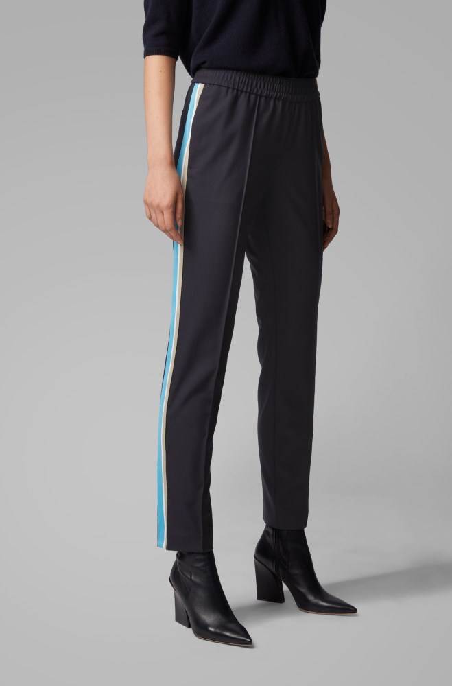 Hugo Boss Relaxed-fit trousers Mørke Blå | H1HeGjUn