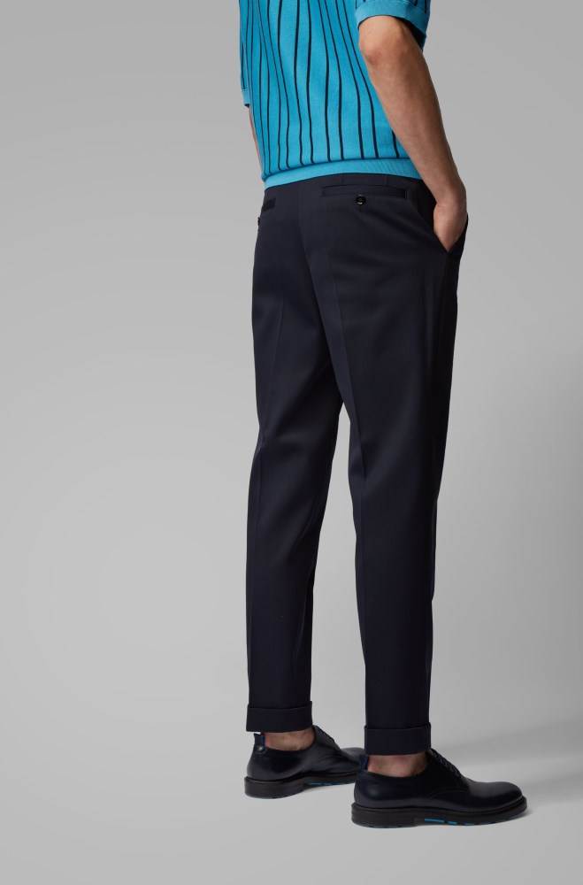 Hugo Boss Relaxed-fit trousers Mørke Blå | Ib5CoqZh