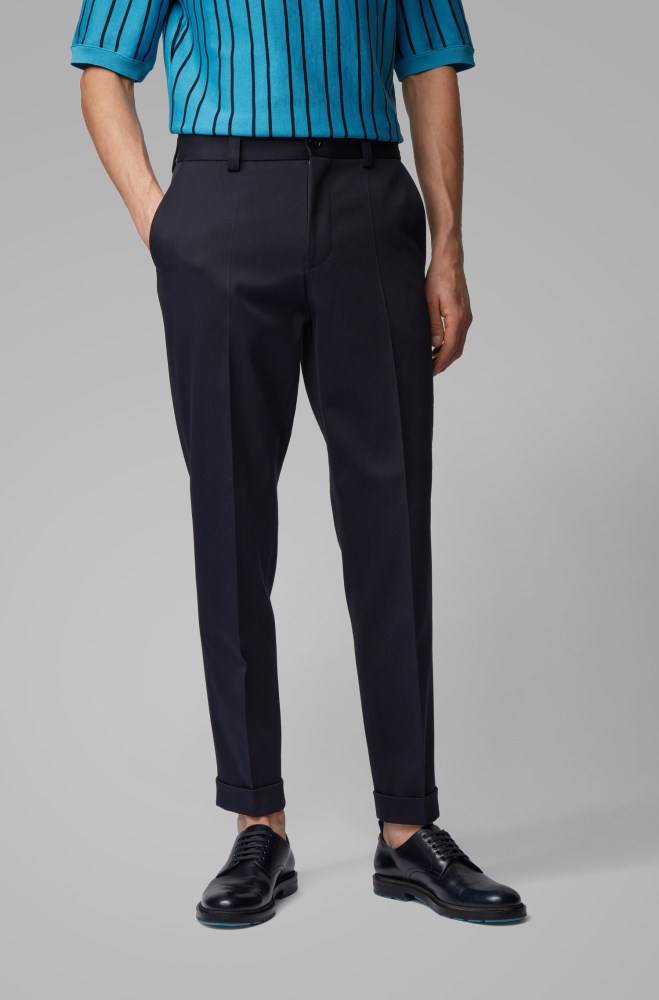 Hugo Boss Relaxed-fit trousers Mørke Blå | Ib5CoqZh