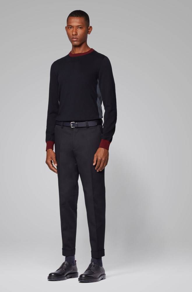 Hugo Boss Relaxed-fit trousers Mørke Blå | QldsW0HQ