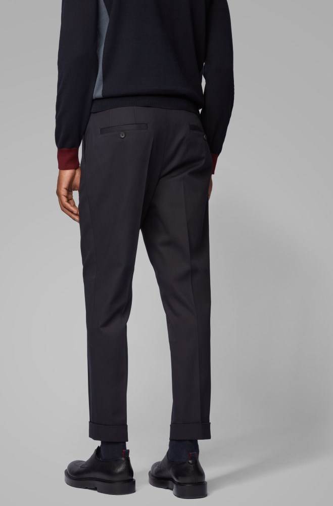 Hugo Boss Relaxed-fit trousers Mørke Blå | QldsW0HQ