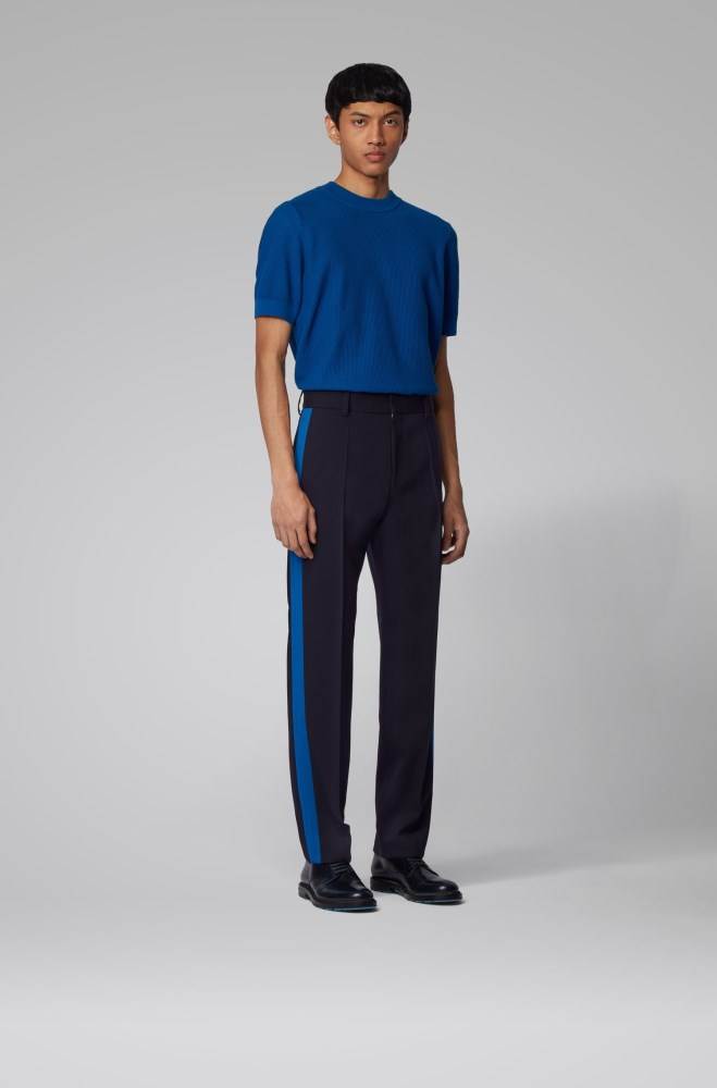 Hugo Boss Relaxed-fit trousers Mørke Blå | b5SN6Dwq