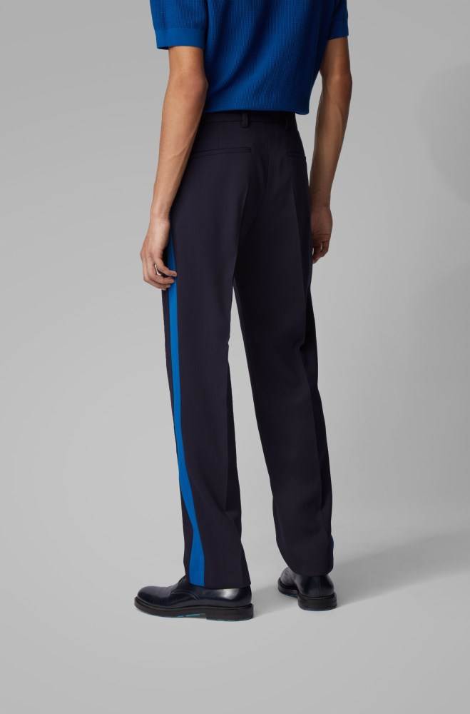 Hugo Boss Relaxed-fit trousers Mørke Blå | b5SN6Dwq