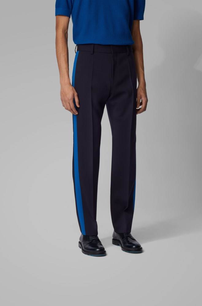 Hugo Boss Relaxed-fit trousers Mørke Blå | b5SN6Dwq