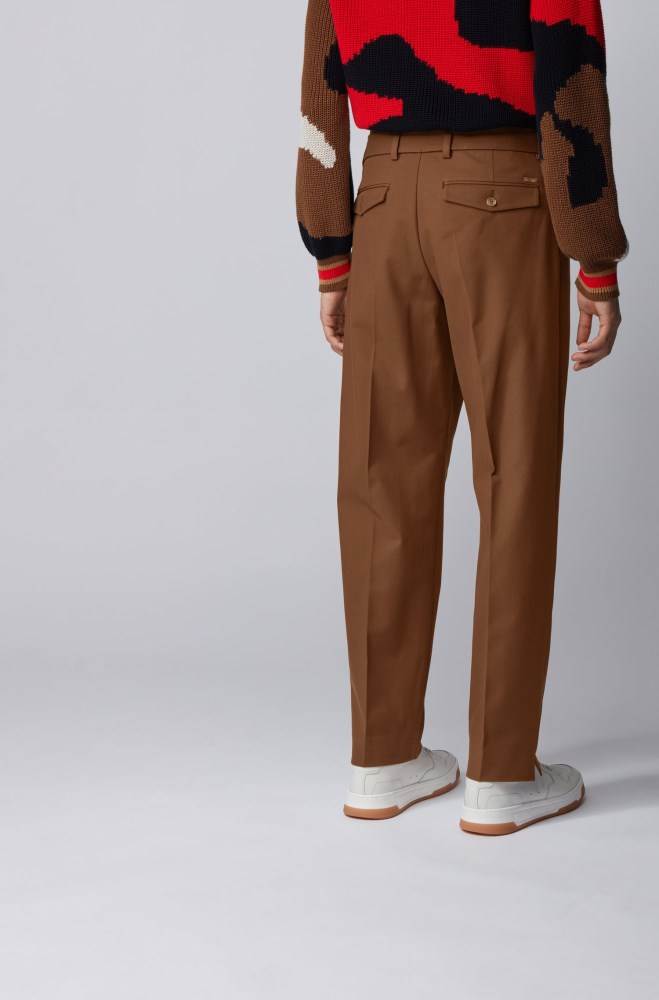 Hugo Boss Relaxed-fit trousers Mørke Brune | QN6lQrfU