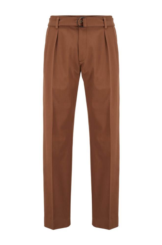 Hugo Boss Relaxed-fit trousers Mørke Brune | QN6lQrfU