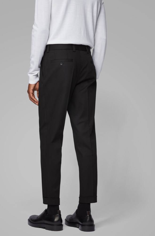 Hugo Boss Relaxed-fit trousers Svarte | fFfY74Ge