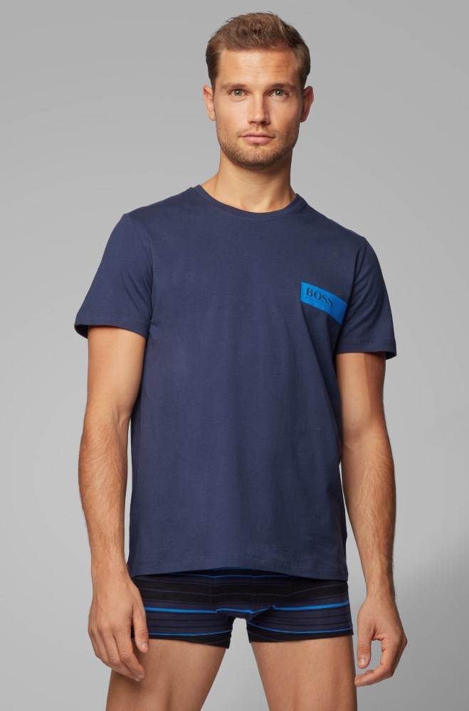 Hugo Boss Relaxed-fit underwear T-shirt Mørke Blå | S8iyp7GN