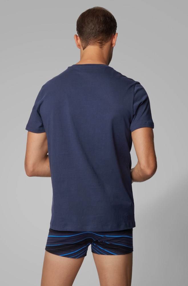 Hugo Boss Relaxed-fit underwear T-shirt Mørke Blå | S8iyp7GN